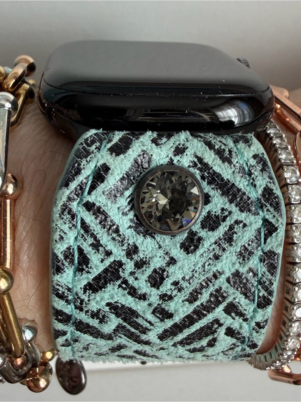 Mint and Black Spark*l Band, size 2